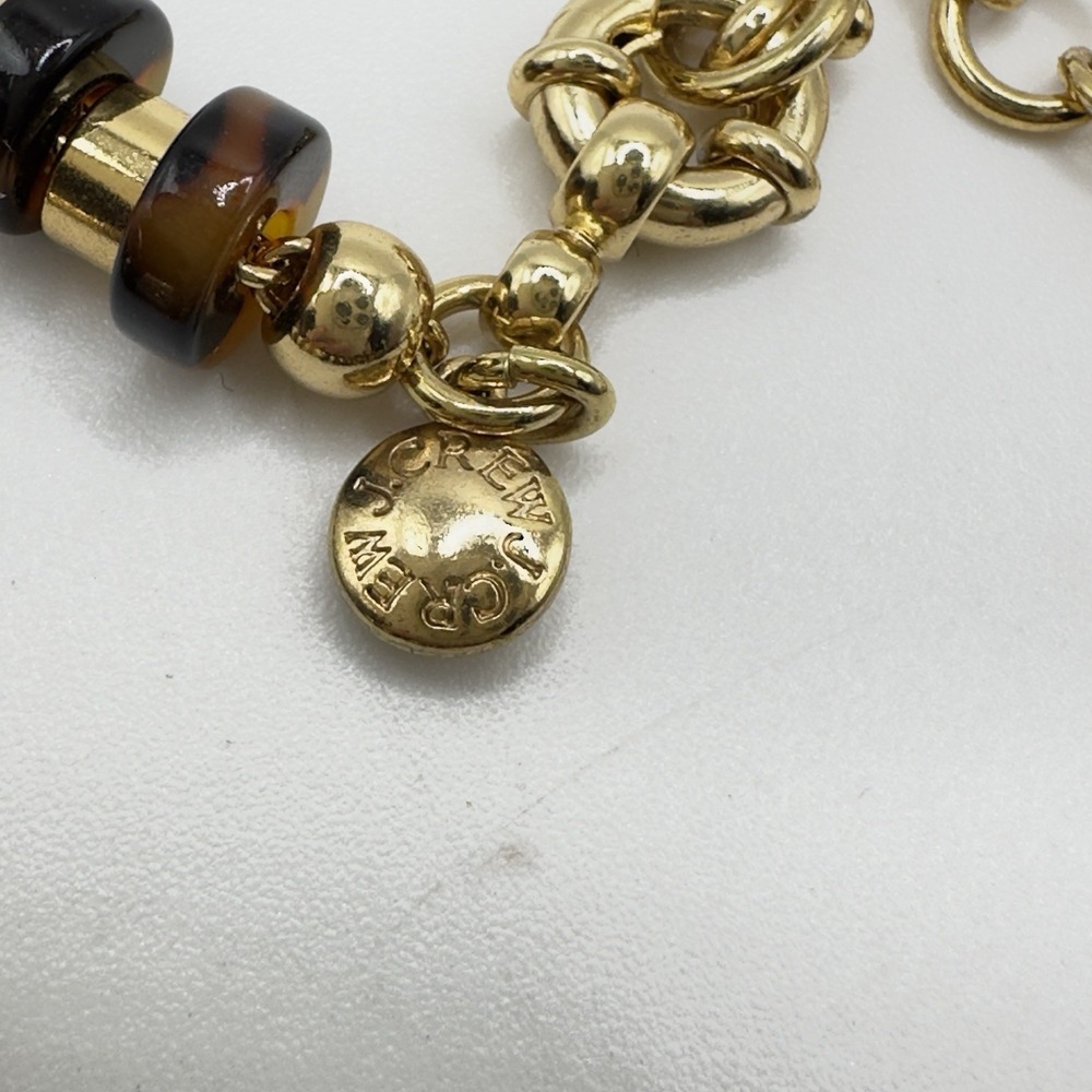J Crew Necklace Graduated Lucite Discs Warm Tones Gold Tone Spacers On Chain 19" - Picture 8 of 12